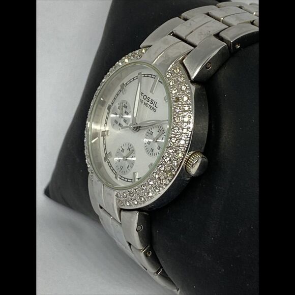 Fossil Glitz BQ9291 Womens Silver Stainless Steel Analog Dial Quartz Watch QB539 - Picture 4 of 12
